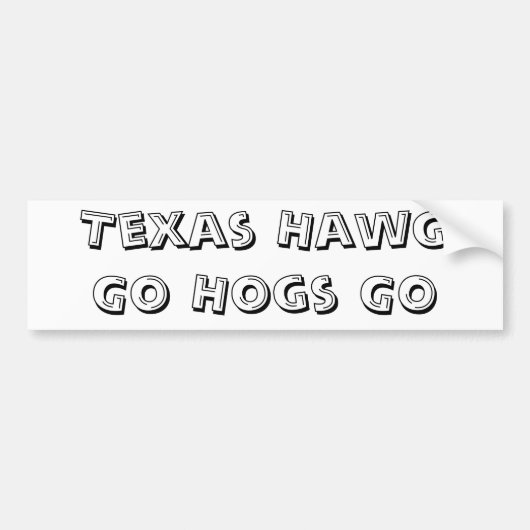 Texas HawgGo Hogs GO Bumpersticker (Voorkant)