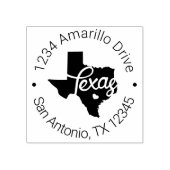 Texas Heart Cutout Adres Rubberstempel (Afrduk)