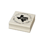 Texas Heart Cutout Adres Rubberstempel (Stempel)