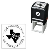 Texas Heart Cutout Adres Zelfinktende Stempel (In situ)
