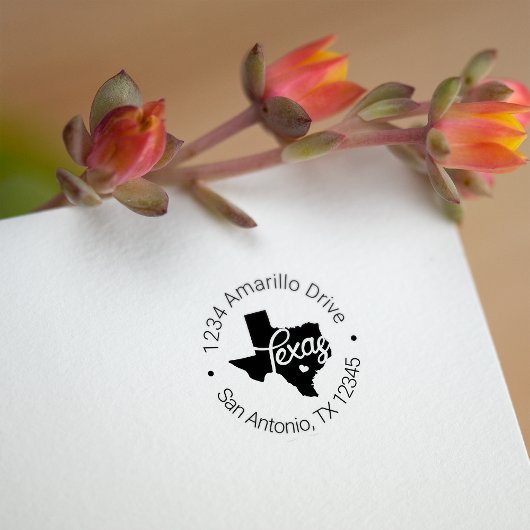 Texas Heart Cutout Adres Zelfinktende Stempel