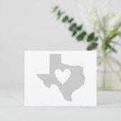 Texas Heart Gray Lone Star State Texan Love Gray Briefkaart (Staand voorkant)