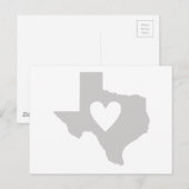 Texas Heart Gray Lone Star State Texan Love Gray Briefkaart (Voorkant / Achterkant)