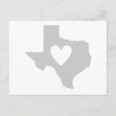 Texas Heart Gray Lone Star State Texan Love Gray Briefkaart (Voorkant)