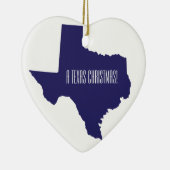 Texas Heart Personalized Christmas Keramisch Ornament (Rechts)