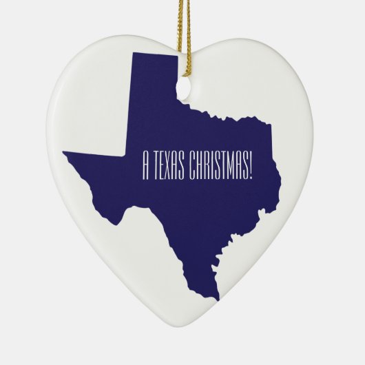 Texas Heart Personalized Christmas Keramisch Ornament (Rechts)