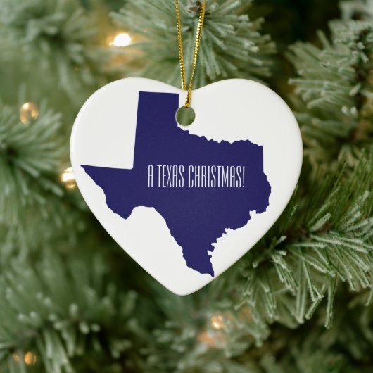 Texas Heart Personalized Christmas Keramisch Ornament (Boom)