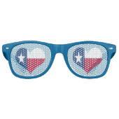 Texas Heart Shaped Flag Retro Zonnebril (Voorkant)