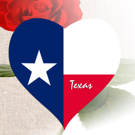 Texas Heart Sticker, Patriotic Texas Flag Hart Sticker