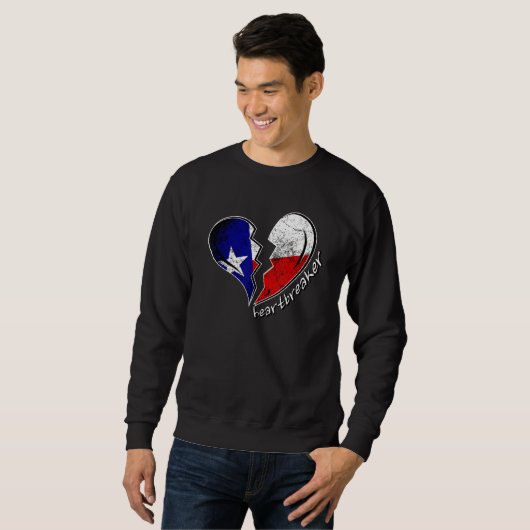 Texas Heartbreaker Texas Flag Broken Heart Texan H Trui (Voorkant volledig)