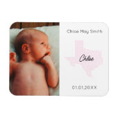 Texas Hearts Aangepaste foto Geboorte aankondiging Magneet (Horizontaal)