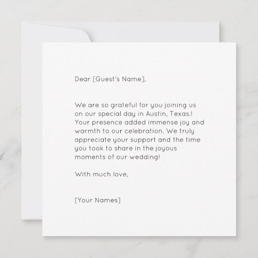  Texas Hearts Bruiloft Dank u kaart (Achterkant)
