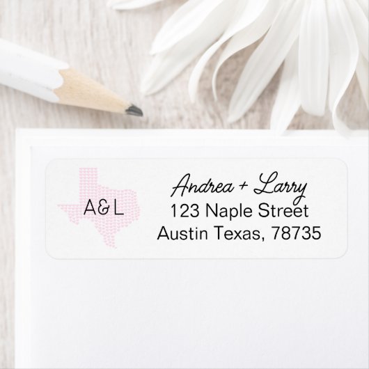 Texas Hearts Bruiloft Retouradres Labels (Insitu)