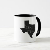 Texas heeft me het liefst hier Texan Black Chalkbo Mok (Voorkant rechts)