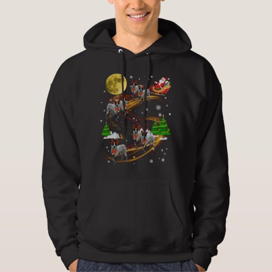 Texas Heeler Rendier Kerstmis Hond Rijden Santa X Hoodie (Voorkant)