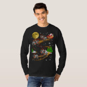 Texas Heeler Rendier Kerstmis Hond Rijden Santa X T-shirt (Voorkant volledig)