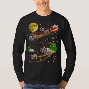 Texas Heeler Rendier Kerstmis Hond Rijden Santa X T-shirt