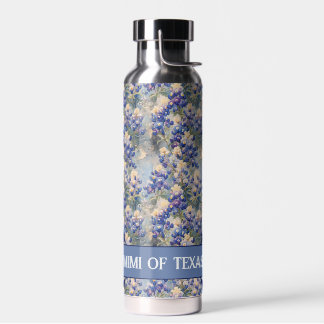 Texas-herdenkende blauwe bonen, waterfles