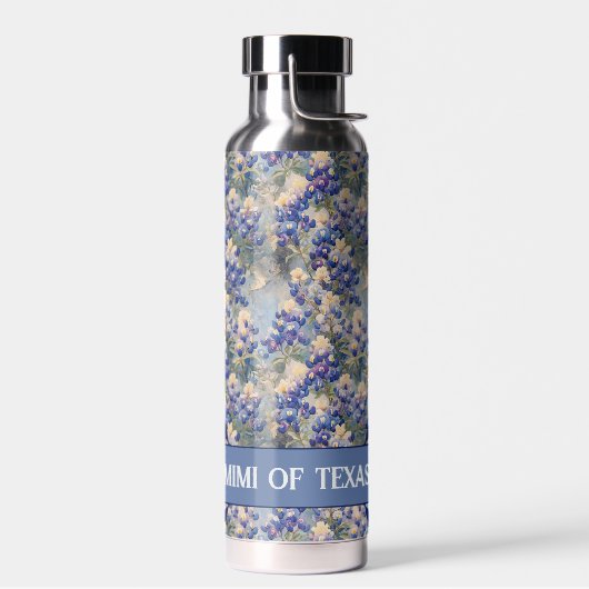 Texas-herdenkende blauwe bonen, waterfles (Links)