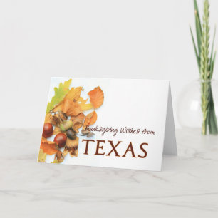Texas herfst verlaat Thanksgiving Feestdagen Kaart