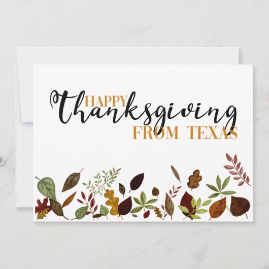 Texas-herfstloof Thanksgiving-kaart Feestdagenkaart (Voorkant)