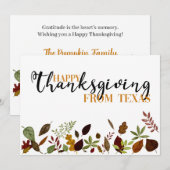 Texas-herfstloof Thanksgiving-kaart Feestdagenkaart (Voorkant / Achterkant)