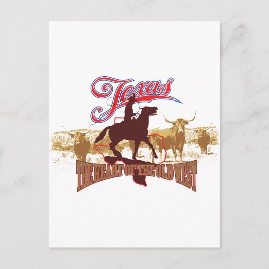 Texas - Het hart van het Westen Briefkaart (Voorkant)