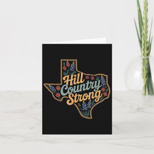Texas Hill Country 2025 Texas Strong Retro Motivat Kaart (Voorkant)