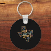 Texas Hill Country 2025 Texas Strong Retro Motivat Sleutelhanger (Voorkant)