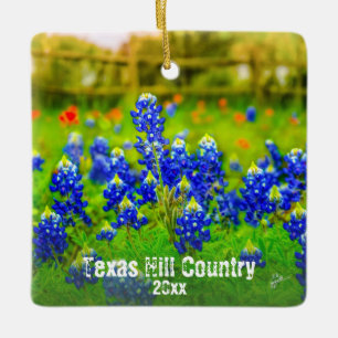 Texas Hill Country Bluebonnets Own Photo Travel Keramisch Ornament