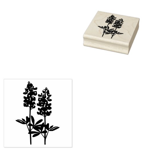Texas Hill Country Bluebonnets Rubber Art Stamp Rubberstempel (Gestempeld)