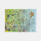 Texas Hill Country Cartoon Map Fleece Deken (Voorkant (Horizontaal))