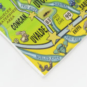 Texas Hill Country Cartoon Map Fleece Deken (Hoek)