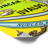 Texas Hill Country Cartoon Map Poster (Hoek)