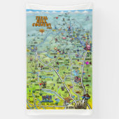 Texas Hill Country Cartoon Map Spandoek (Verticaal)