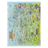 Texas Hill Country Cartoon Map Tafelkleed (Voorkant)