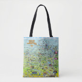 Texas Hill Country Cartoon Map Tote Bag (Voorkant)