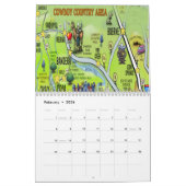 Texas Hill Country Cartoon Maps Calendar Kalender (Feb 2026)