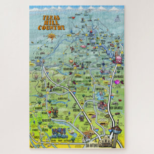 Texas Hill Country Fun Map Legpuzzel
