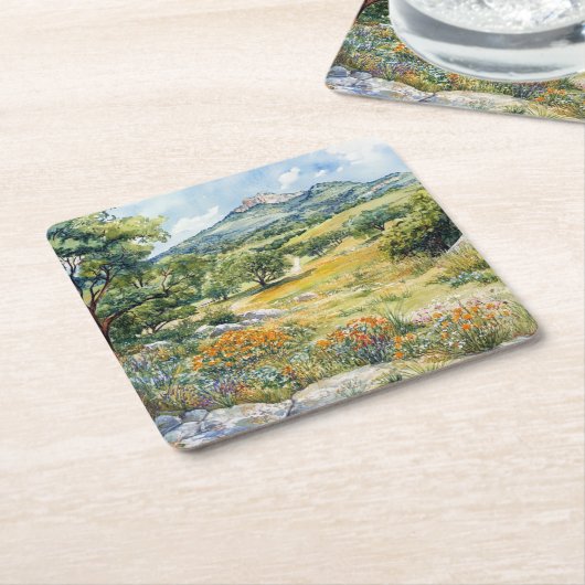 Texas Hill Country Kartonnen Onderzetters (Schuin)