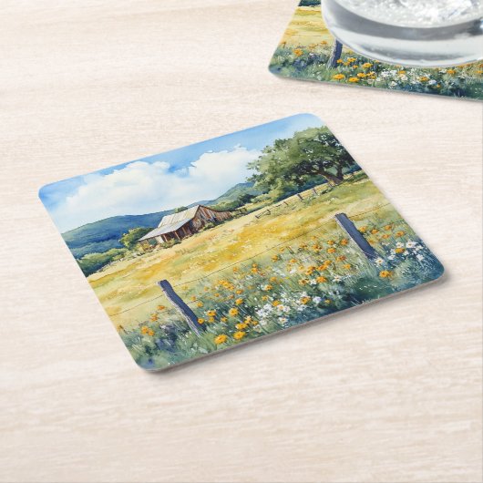 Texas Hill Country Kartonnen Onderzetters (Schuin)