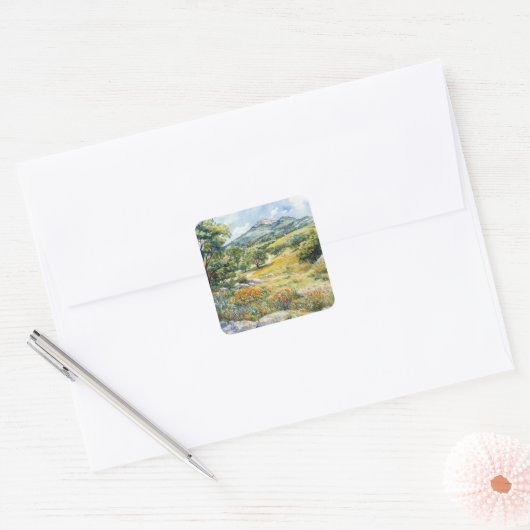Texas Hill Country Vierkante Sticker (Envelop)