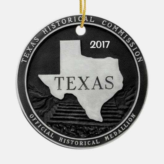 Texas Historische Medallion Keramisch Ornament (Voorkant)