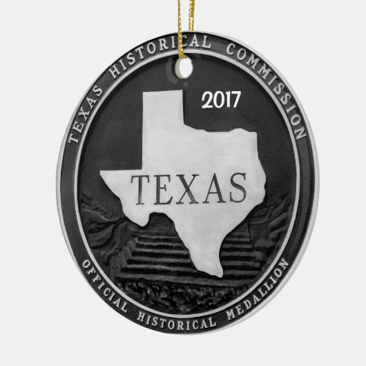 Texas Historische Medallion Keramisch Ornament (Links)