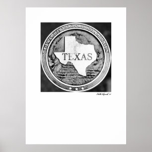 Texas Historische Society Seal in Bronze Poster