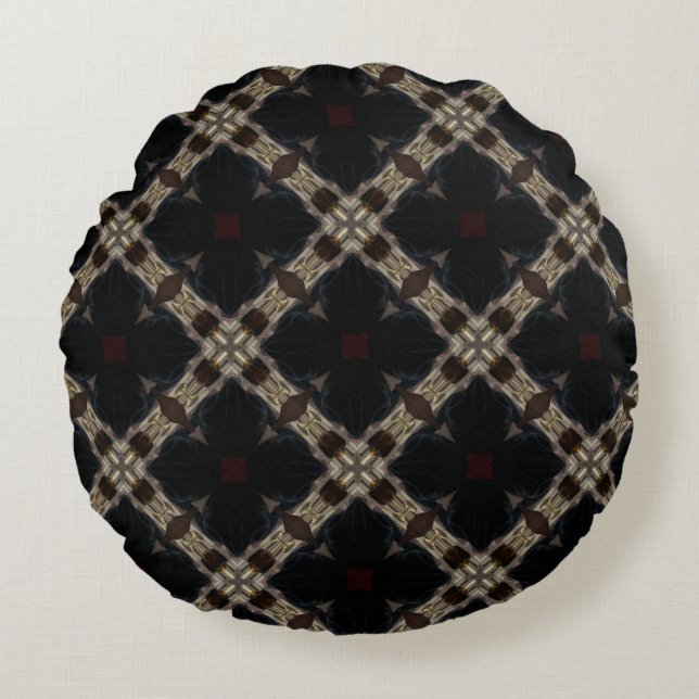 Texas Ho-Down Decor Pattern Rond Kussen (Voorkant)