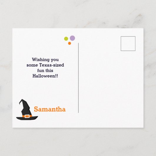 Texas Hocus Pocus Halloween Briefkaart (Achterkant)
