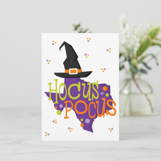 Texas Hocus Pocus Halloween Kaart (Staand voorkant)