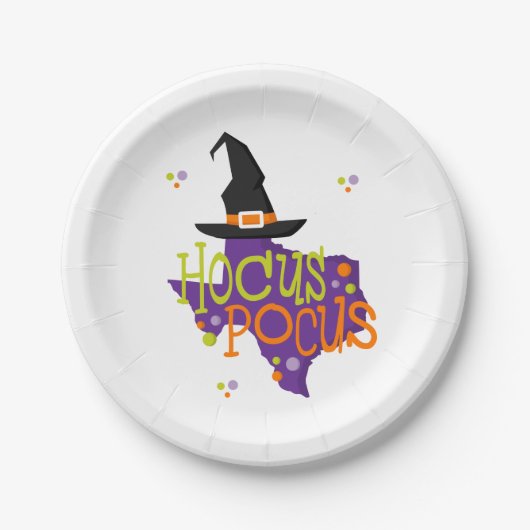 Texas Hocus Pocus Halloween Papieren Bordje (Voorkant)