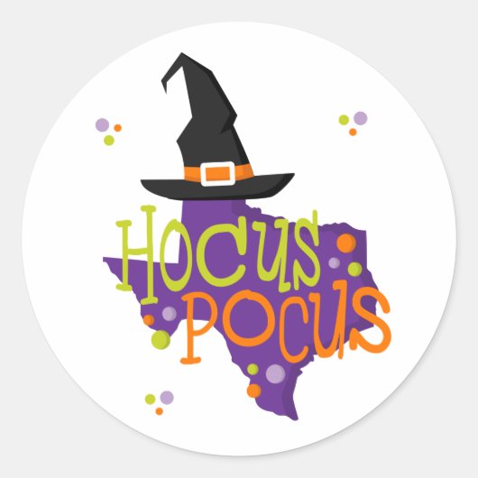 Texas Hocus Pocus Halloween Ronde Sticker (Voorkant)